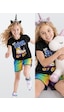 Unicorn Paten Kız Çocuk Yazlık T-shirt Şort Takım