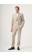 İmza Bej-vizon Kırlangıç Yaka Çizgili Kruvaze 6 Drop Slim Fit Tam Astar Esnek Takım Elbise 1001260286 Bej - Vizon