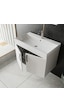 Karen Banyo Ege 80 Cm Lavabolu Alt Banyo Dolabı, Kapaklı Banyo Alt Dolabı,seramik Lavabo Dahil Beyaz