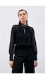 Sateen Aksesuar Detaylı Şifon Kollu Bluz 1116-1051 001