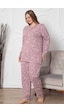Alimer Kadın Gülkurusu Bisiklet Yaka Büyük Beden Pijama Tkm 2786b Gülkurusu