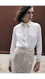 Sateen Payet Detaylı Saten Gömlek - Bej-136686 bej
