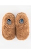 Furry Furry Kestane Kahverengi Kürk Barefoot Patik Kahverengi