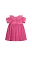 Cigit Yakalı Modal Elbise 2-10 Yaş Fuşya Fuşya