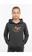 Kanguru Cepli Kapüşonlu Kız Çocuk Sweatshirt Classy Yazı Baskılı Füme