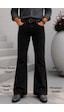 Cedy Denim Cedy Denım Premium Seri: Erkek Retro Flare Bootcut Jean - Geniş Paça Taşlanmış Denim Pantolon C370 Siyah