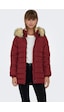 Only Kapüşonlu Bordo Kadın Kaban 15304765 001