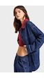 it's basic Kadın Koyu Mavi Renk 1w5-149 Oversize Yaka Detaylı Bol Kesim Özel Tasarım Denim Ceket