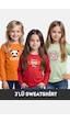 Fyk Kids Kız Çocuk Bisiklet Yaka 3'lü Basic Sweatshirt Çok Renkli