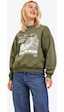 Jjxx Jxella Loose Crew Ls Swt Kadın Yeşil Sweatshirt 12241324-green Yeşil
