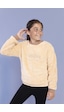 Toontoy Kız Çocuk Nakışlı Peluş Sweatshirt Bej
