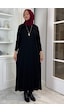 Rabia Şamlı Beyza Fitilli Triko Elbise Siyah Normal