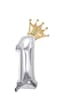1 Gümüş Rakam ve Gold Kral Tacı Folyo Balon Doğum Günü Parti Kutlama Seti 1 Gümüş Rakam ve Gold Kral Tacı Folyo Balon Doğum Günü Parti Kutlama Seti