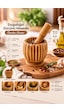 Porsima Pbt-409 Doğal Bambu Havan - Sarımsak Döveceği Ahşap Sarımsak Ezici Havan Döveç Ahşap