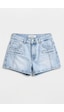 it's basic Kadın Ice Renk 4s6-3 Mom Fit Cep Detaylı Komfort Kumaş Denim Şort Ice Rengi