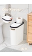 Porsima M-325 Çöp Kutusu Banyo Mutfak Çöp Kovası Kapaklı Banyo Çöp Kovası 10lt Beyaz