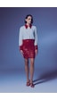 Sateen Payetli Mini Etek - Kırmızı-135369 Kırmızı