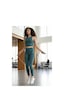 Tommylife Orman Yeşili Yüksek Bel Kapri-crop Atlet Slim Fit Kadın Tayt Takım - 95284 Yeşil