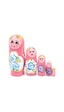 Mobgift 5 Li Matruşka Bebek Ahşap Pembe