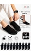 Kral Socks Kadın - Erkek Pamuklu Terletmez 10'lu - 10 Çift Yazlık Görünmez Çorap Siyah