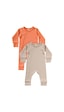 Tinylamb Candy Unisex 2 Parça Organik Pamuk Bebek Ve Çoçuk Tulumu 2'li Takım Yavruağzı-bej