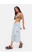 it's basic Kadın Ice 12s6-3 Süper Baggy Fit Bermuda Denim Jort Ice Rengi