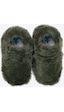 Furry Furry Haki Kürk Barefoot Patik-haki Kürk Haki