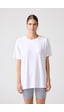 Los Ojos X Melodi Beyaz Oversize Geniş Kalıp Tişört Boyfriend T-shirt Beyaz Beyaz