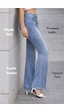 Cedy Denım Yüksek Kalite Kadın 5 Cep Düşük Bel İspanyol Paça Skinnyfit Esnek Jean Pantolon C619 Açık Mavi