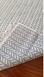 Pamuklu Cotton Kilim Çift Taraflı Yıkanabilir Dekoratif 80x150 - Gri V2 Siyah - Beyaz