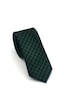 Gaffy Siyah Küp Desenli Yeşil Dokuma Kumaş Mendilli Slim Fit Kravat // Sdk-2605-8 Yeşil