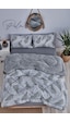Marla Home Palm Gri Desenli Çift Kişilik Çift Taraflı Wellsoft Yorgan Seti - Gri - 195x215