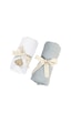 Tinylamb Lastikli Bebek Çarşafı 60x120 CM - 2 Adet Organik Beyaz - Mint Renk