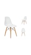 Seduna Beyaz Eames Sandalye | Natural Ahşap Ayaklı | 2 Adet-Beyaz