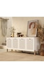 Mezza 1740 Napoli 180 Cm (Membran Mdf Kapaklı) Bohem Konsol Meşe - Beyaz