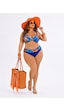 Pierre Cardin Büyük Beden Balenli Toparlayıcı Yüksek Bel Kadın Bikini Takım Saks