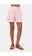 it's basic Kadın Pembe 6s6-98 Mom Relax Fit Organik Keten Kumaş Şort