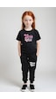 Fyk Kids Kız Çocuk Yuvarlak Yaka Baskılı Girls Fun Alt-üst Pijama Takımı Siyah