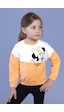 Toontoy Kız Çocuk Garnili Baskılı Sweatshirt Turuncu