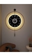 MetaQuartz Aksesuar Büyük Boy - 50 75 Cm Ledli Siyaha Siyah Kadranlı Lux Metal Duva Siyah