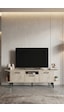 Tv Sehpası 160 Cm Modern 3 Kapaklı Tv Sehpa Çok Amaçlı Konsol Ünitesi Mira Ekru