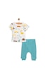 HelloBaby Yenidoğan Tshirt-Patiksiz Alt 2li Takım Erkek Bebek Yeşil