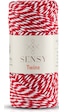 Sensy Premium 100 Metre 100 G Kırmızı Beyaz Paket Ip Hediye Paketleme Ipi Marteniçka Ipi Twine Baker