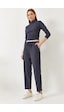 Kadın Crop Bluz Ve Beli Lastikli Pantolonlu Alt Üst Takım 60261363 - Lacivert