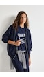 Defacto Relax Fıt Kapüşonlu Basıc Düz Kalın Sweatshirt Kumaşı Hırka C1809ax26wnnv251 Lacivert-nv251