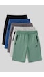 Standart Fit Basic 5li Paket Erkek Şort - 81136 Siyah - Gri