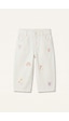 Defacto %100 Pamuk Baggy Fıt Gabardin İşlemeli Ecru Pantolon Kız Bebek H9302a526auer105 Ekru-er105