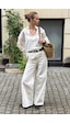 Ekru Yüksek Bel Wide Leg Kadın Jean Mg2880 Ekru Yüksek Bel Wide Leg Kadın Jean Mg2880