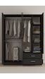 Aeka Ae-1077 Terra 4 Kapaklı 2 Çekmeceli 3 Askılıklı Raflı 140x182x53 Cm Gardırop Antrasit