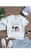 Uyguntarz Çocuk Penguen Baskılı Pamuklu Tshirt Beyaz